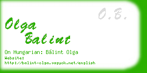 olga balint business card