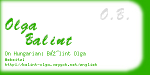 olga balint business card